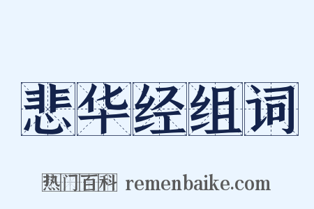 悲华经组词是什么意思的图片